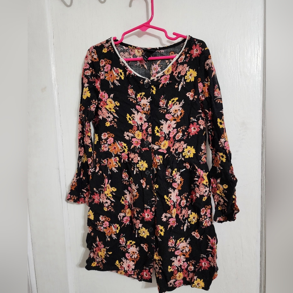 Art Class girls sz 6 flower print dress with buttons down front